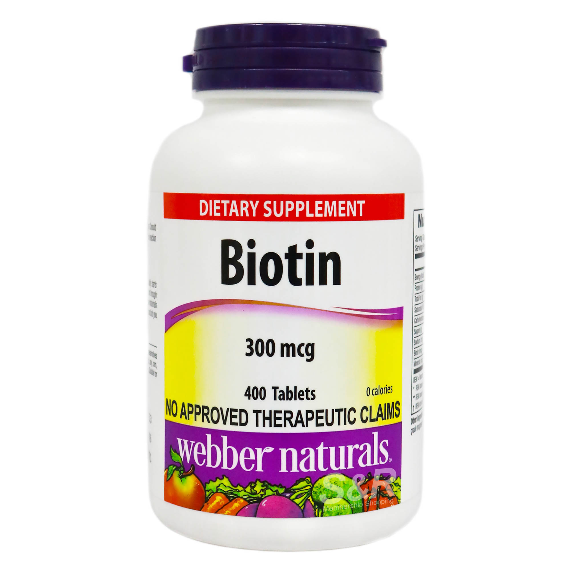 Webber Naturals Biotin 300mcg 400 tablets